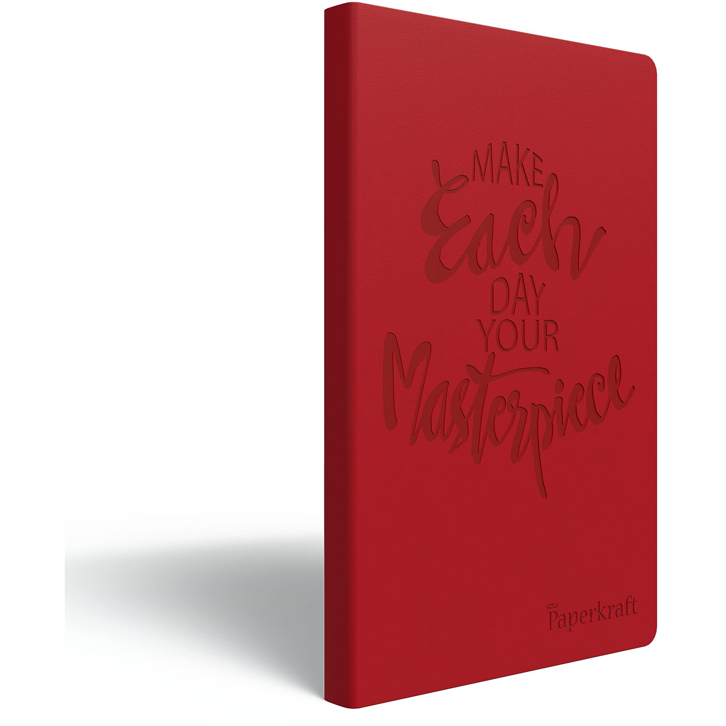 Paperkraft Designer Series With Pu Leather - Red Color, 192 Pages, Pack Of 1