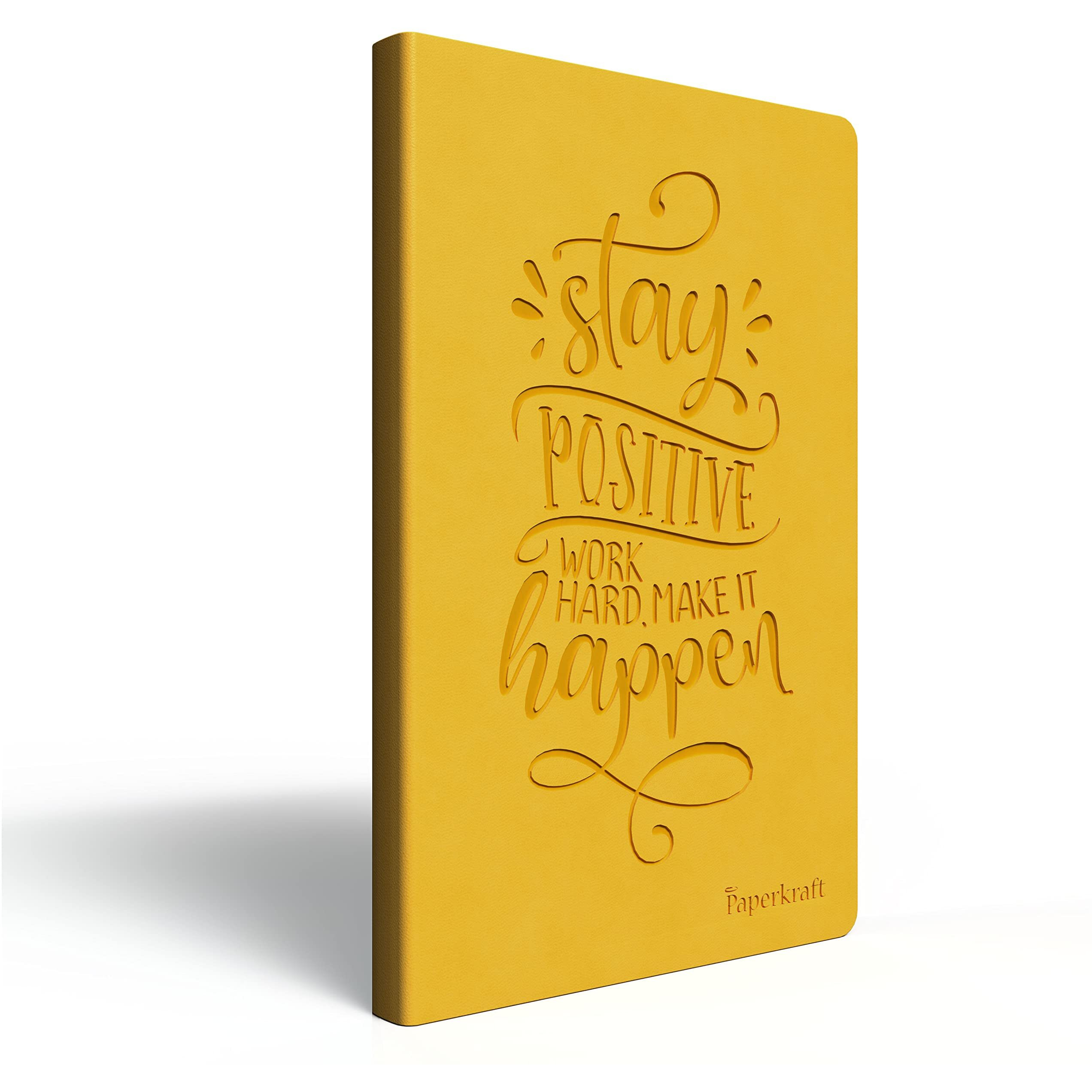 Paperkraft Designer Series With Pu Leather - Yellow Color,192 Pages, Pack Of 1
