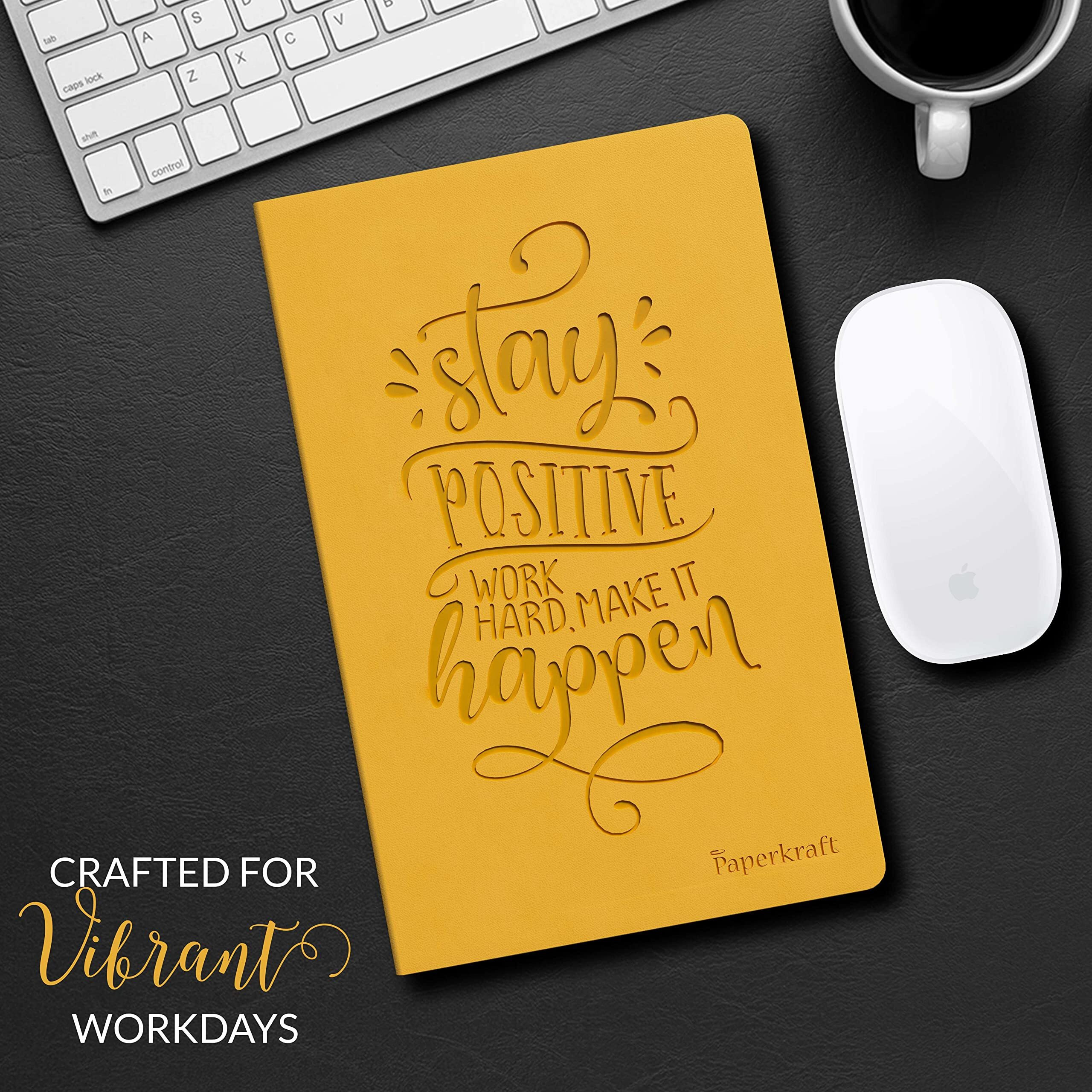 Paperkraft Designer Series With Pu Leather - Yellow Color,192 Pages, Pack Of 1