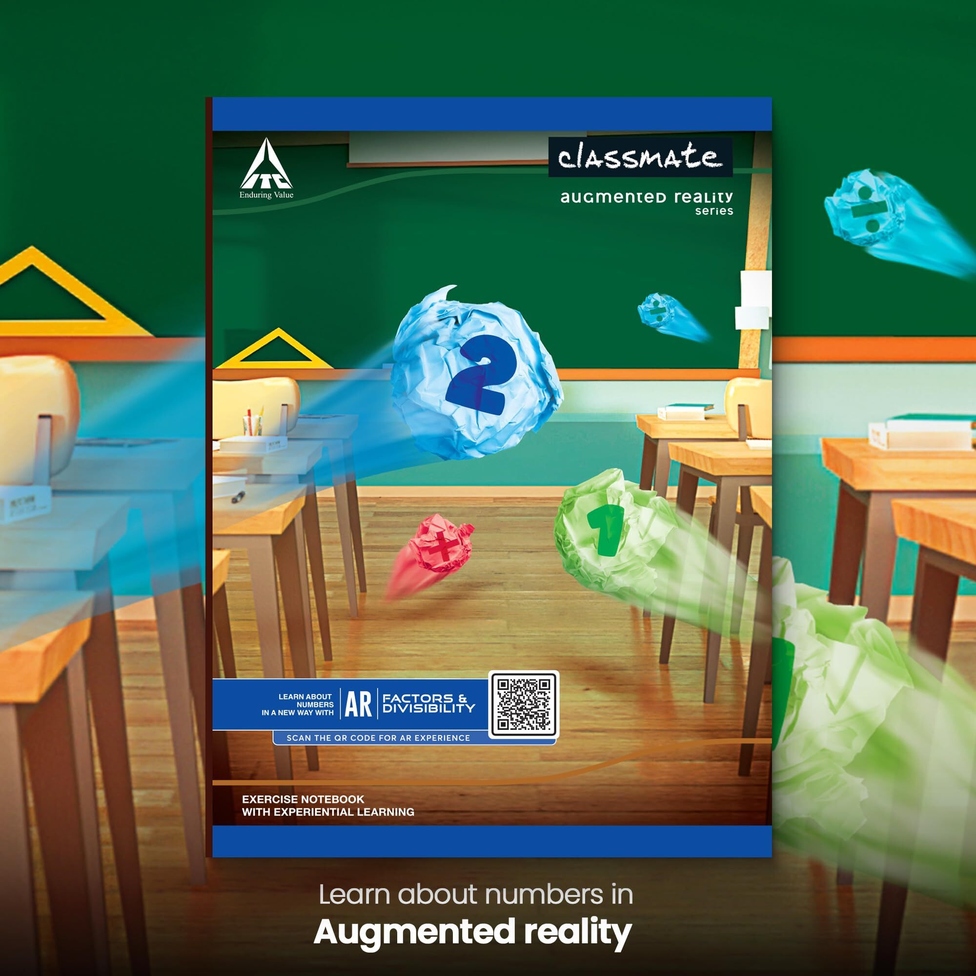 Classmate Augmented Reality Notebooks - 172 Pages | Pack Of 4 Short Size Unruled Notebooks For School Students | Immersive Ar Learning Experience | 24.0Cm X 18.0Cm | Unruled |