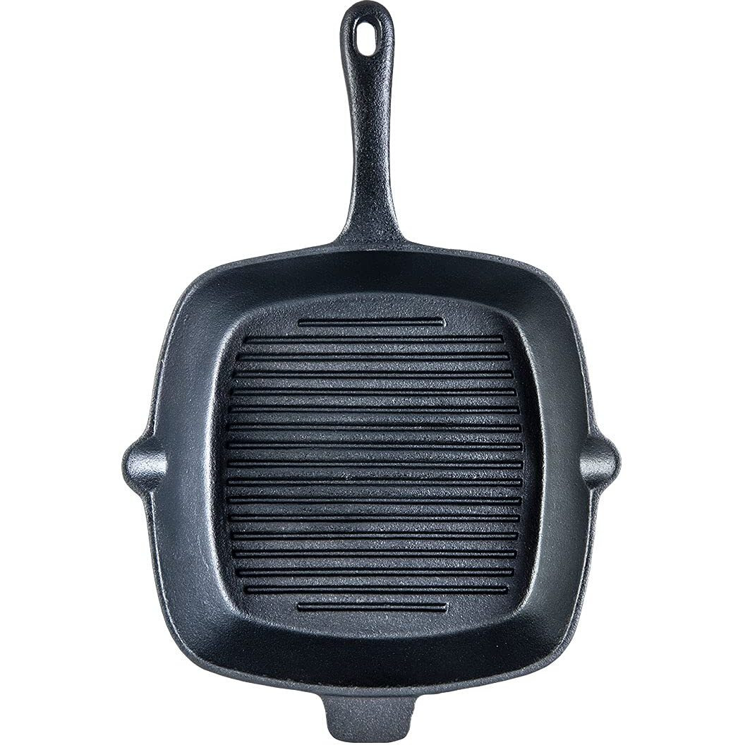 Wonderchef Forza Cast-Iron 26 Cm Grill Pan, Pre-Seasoned Cookware, Induction Friendly, 3.8 Mm