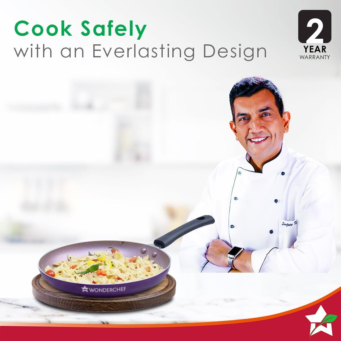 Wonderchef Valencia Non-Stick Fry Pan | Cool Touch Bakelite Handle | Pure Grade Aluminium| Pfoa Free | 1.5 Litres Capacity | Size 24 Cm | 1 Year Warranty | Purple