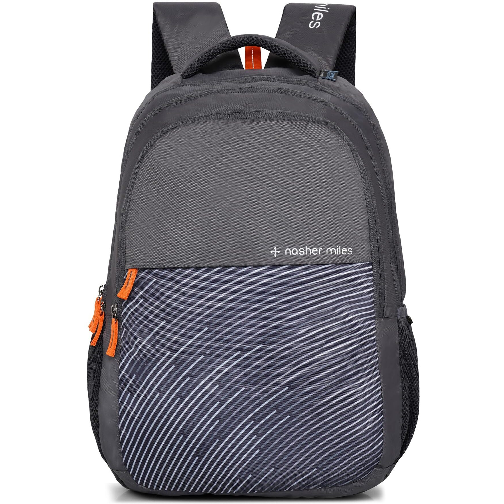 Nasher Miles Wave Backpack For Men & Women | 3 Compartment/Casual/College Bag | Grey, 45L