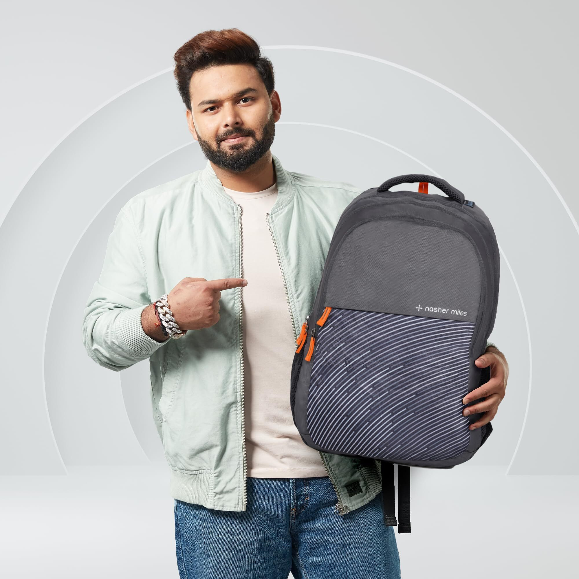 Nasher Miles Wave Backpack For Men & Women | 3 Compartment/Casual/College Bag | Grey, 45L