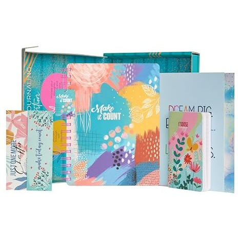 Doodle I The Happiness 2024 Planner Kit I Undated B5 Planner + 250+ Stickers + Bookmarks + Pocket Planner With Premium Gift Box | Tear Away Note Cards & Quote Cards | Activity Pages | To Do Lists I 268 Pages I 80 Gsm I Wiro Bound (Make It Count)