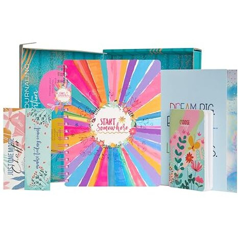 Doodle I The Happiness 2025 Planner Kit I Undated B5 Planner + 250+ Stickers + Bookmarks + Pocket Planner With Premium Gift Box | Tear Away Note Cards & Quote Cards | Activity Pages | To Do Lists I 268 Pages I 80 Gsm I Wiro Bound (Begin Bright)