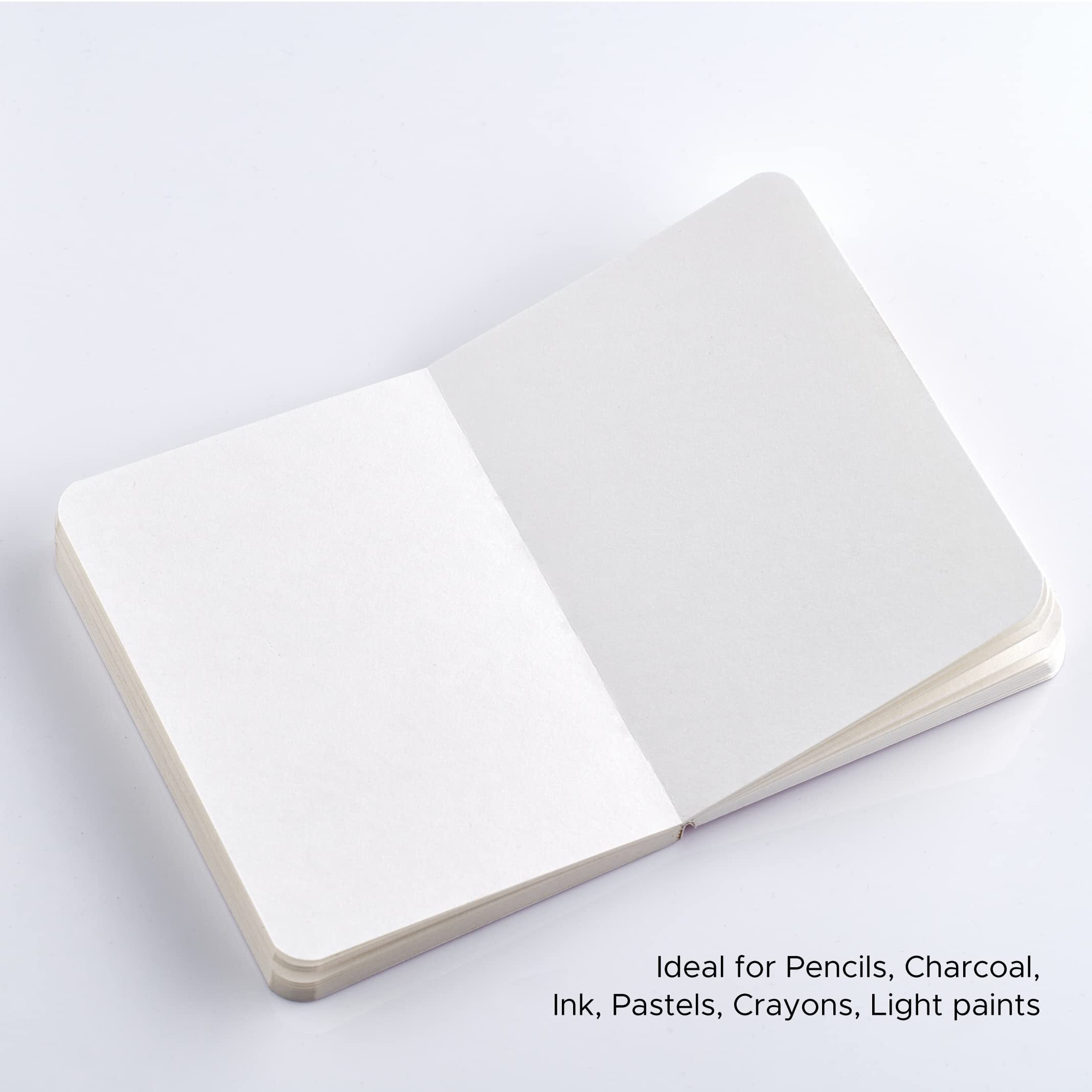 Factor Notes Sketchbook A6 Pocket Sized, Textured Fine Grain Medium Surface 120 Gsm (Seashells) Acrylic, Oil, Paper, 120