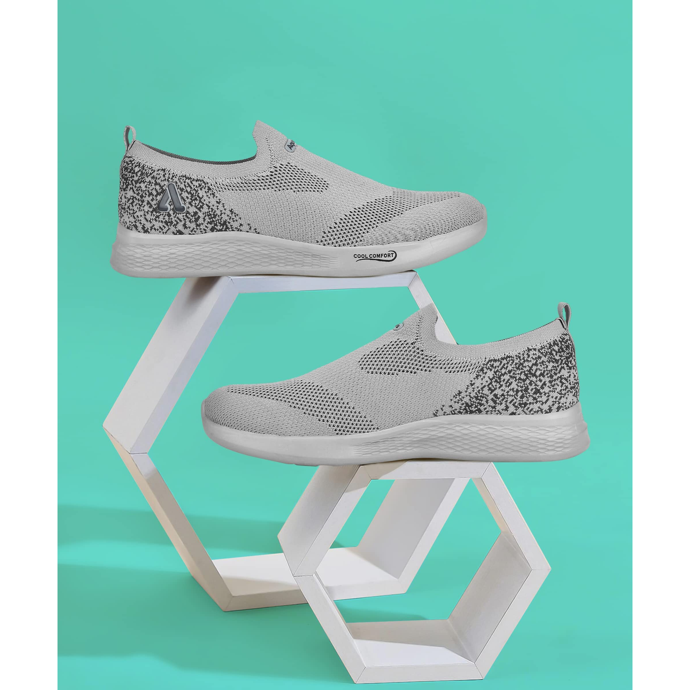 Aqualite Casual Shoes For Men||Sneakers For Men ||Sports Shoes For Men|| Running Shoes For Men ||Memory Foam Insole Walking Shoes For Men, Light Grey & Dark Grey, Uk 6