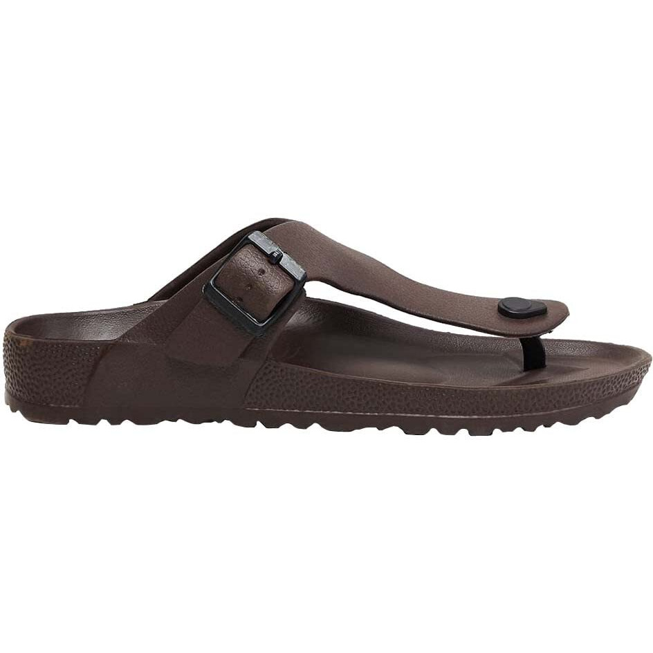 Men Solid Slip-On Sandal,Dark Brown,40
