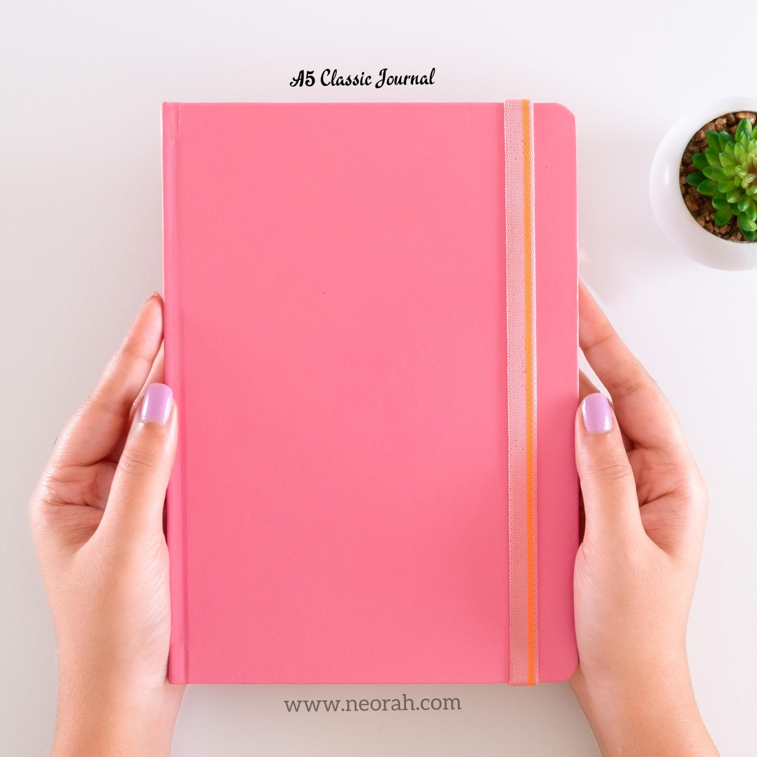 Neorah  A5 Dot Grid Notebook -110 Gsm (210X148Mm)-A5 Notebook Hardcover|Sticker Label|Includes Silk Book Marks | Backpocket |Journal Box- Office Notebook Journal 160Pages | Completely Handmade (Pink)