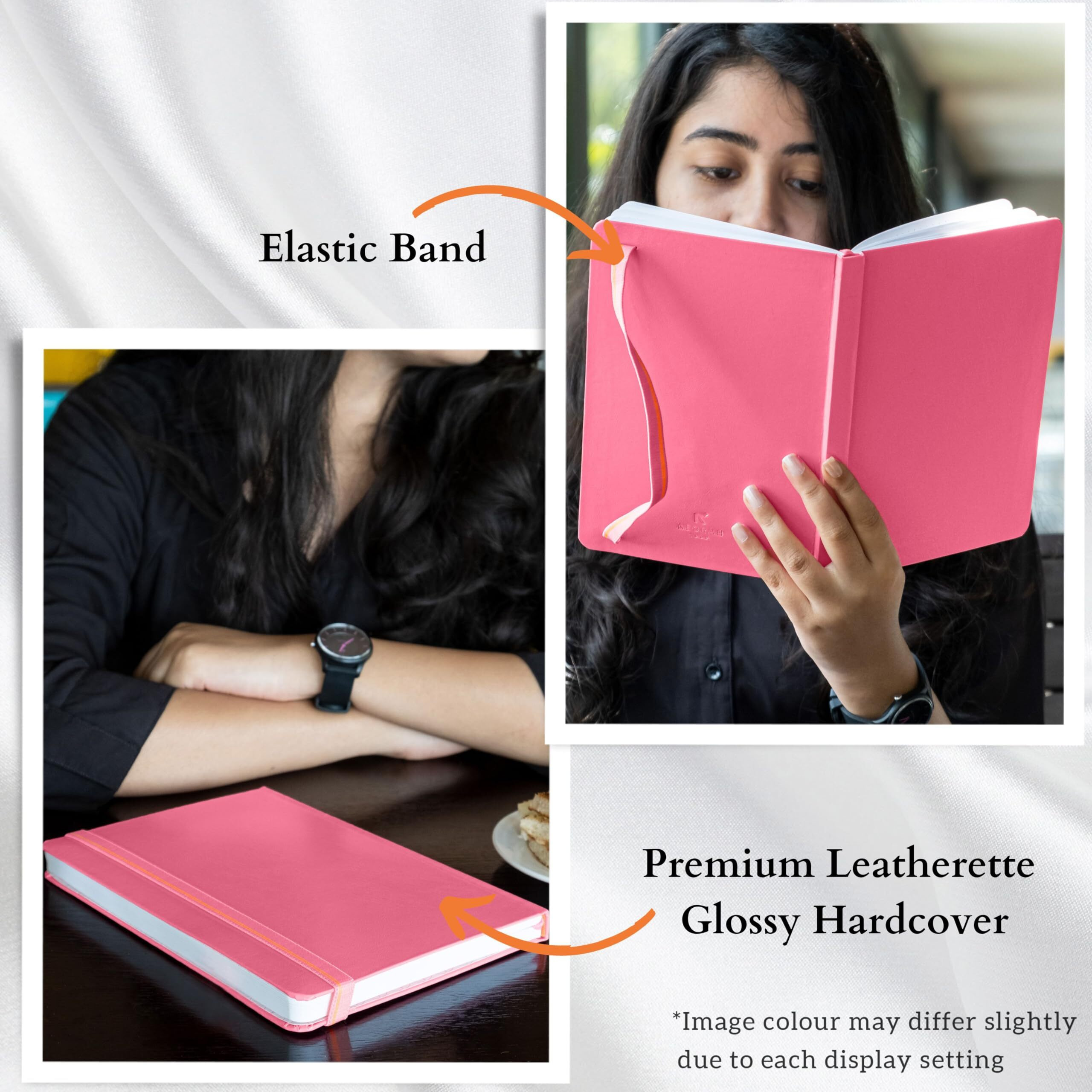 Neorah  A5 Dot Grid Notebook -110 Gsm (210X148Mm)-A5 Notebook Hardcover|Sticker Label|Includes Silk Book Marks | Backpocket |Journal Box- Office Notebook Journal 160Pages | Completely Handmade (Pink)