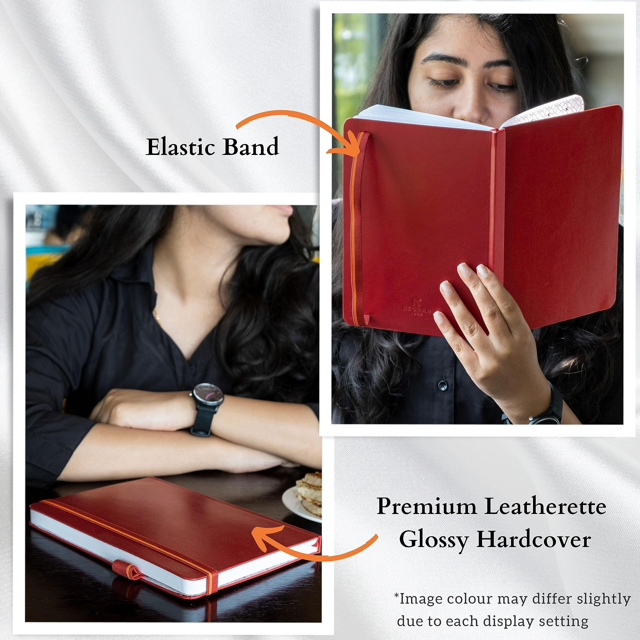 Neorah  A5 Ruled Classic Notebook -110 Gsm (210X148Mm) -Hardcover Ruled Journal| Includes Silk Book Marks | Backpocket |Sticker Label |Journal Box- Office Notebook Journal 160Pages | Completely Handmade (Red)