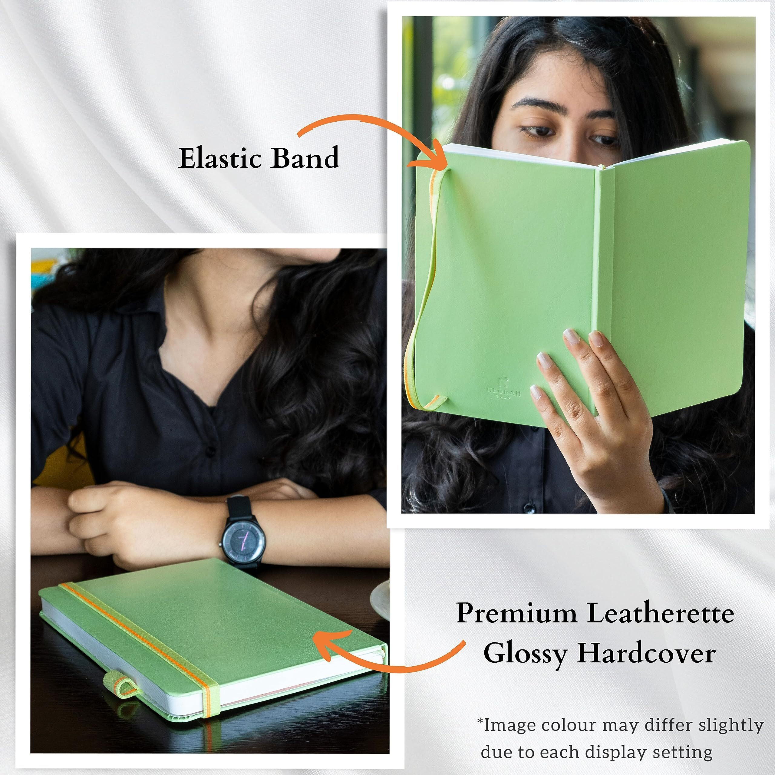Neorah  A5 Ruled Classic Notebook -110 Gsm (210X148Mm) -Hardcover Ruled Journal| Includes Silk Book Marks | Backpocket |Sticker Label |Journal Box- Office Notebook Journal 160Pages | Completely Handmade (Light Green)