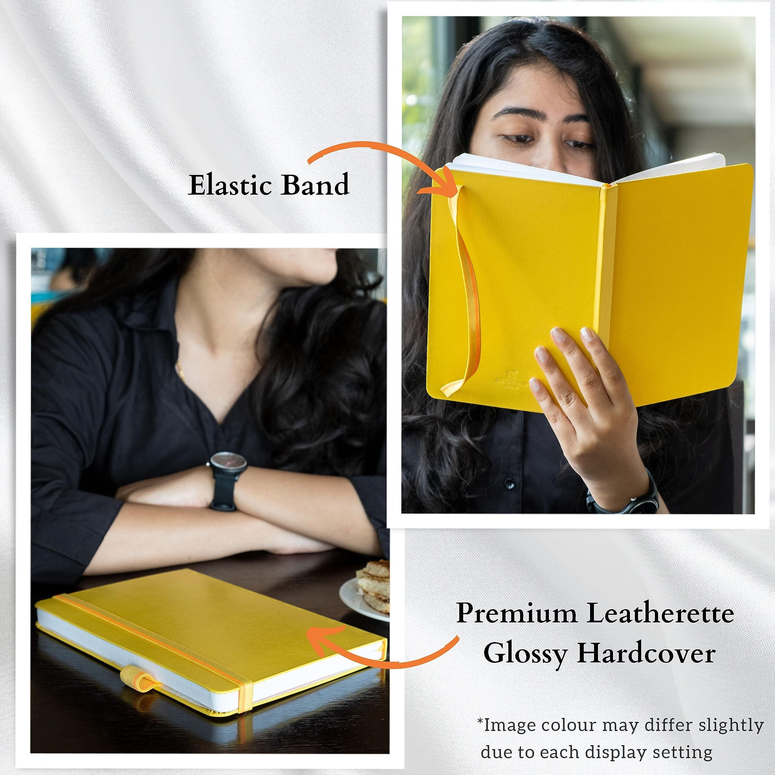 Neorah  A5 Ruled Classic Notebook -110 Gsm (210X148Mm) -Hardcover Ruled Journal| Includes Silk Book Marks | Backpocket |Sticker Label |Journal Box- Office Notebook Journal 160Pages | Completely Handmade (Yellow)