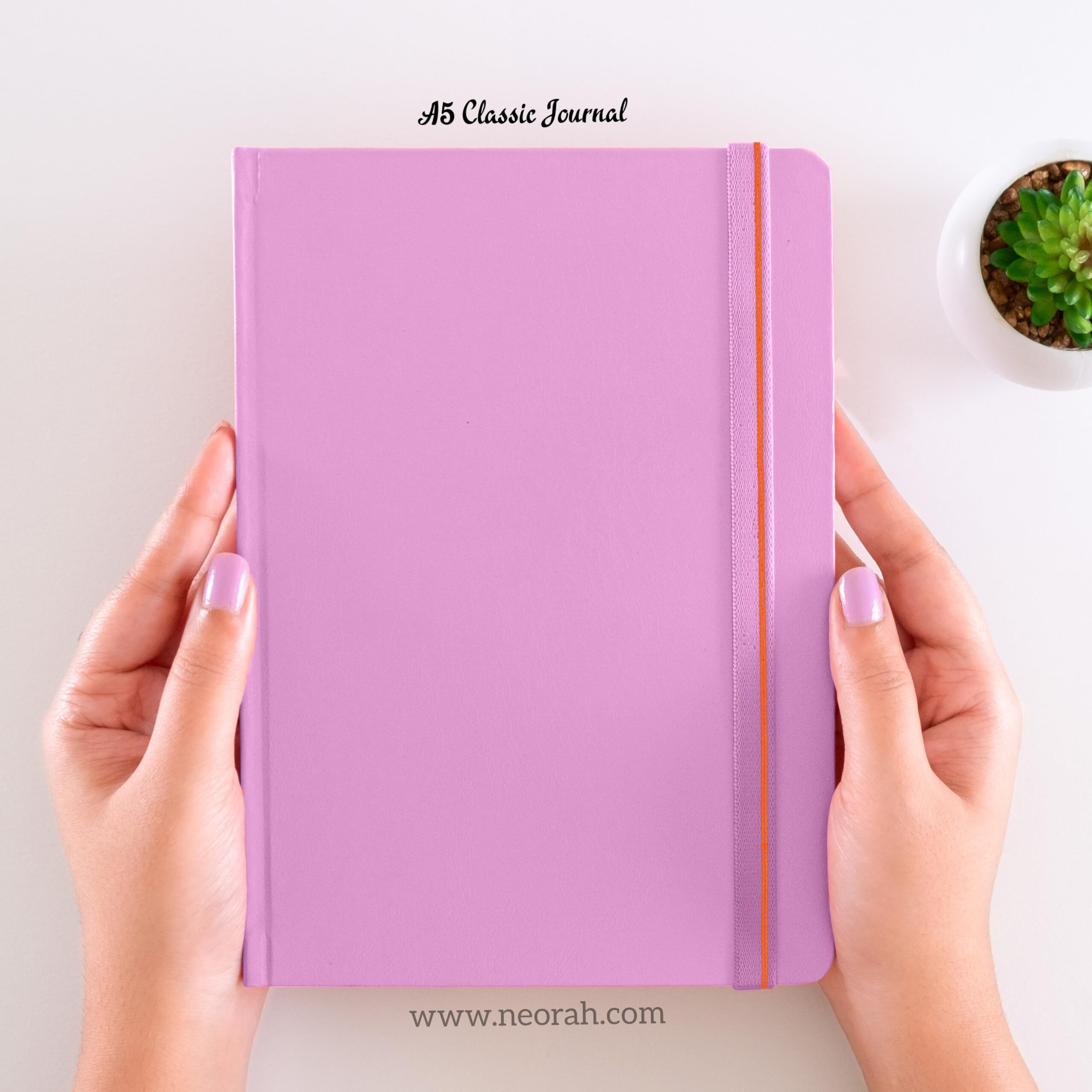 Neorah  A5 Plain Classic Notebook -110 Gsm (210X148Mm) -Hardcover Unruled Journal| Includes Silk Book Marks | Backpocket |Sticker Label |Journal Box- Office Notebook Journal 160Pages | Completely Handmade (Lavender)
