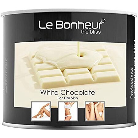 Le Bonheur White Chocolate Wax | Pure Natural - No Skin Burn - Allergen Free | For Sensitive Skin With Elastic And Creamy Texture - Full Body Wax For All Hair And Skin Types | 350Gm