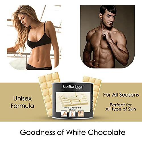 Le Bonheur White Chocolate Wax | Pure Natural - No Skin Burn - Allergen Free | For Sensitive Skin With Elastic And Creamy Texture - Full Body Wax For All Hair And Skin Types | 350Gm