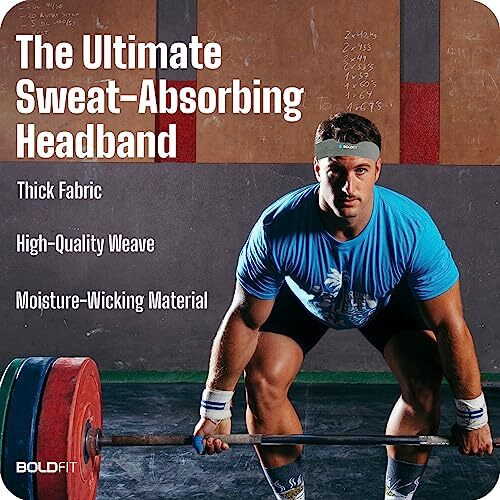 Boldfit Gym Headband For Men And Women - Sports Headband For Workout & Running, Breathable, Non-Slip Sweat Head Bands For Long Hair (Grey)