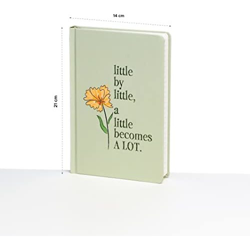 Factor Notes Hardbound Notebook 100 Gsm|A5|3 Bookmarks|200 Pages|Inner Pocket|Ruled (Little By Little)