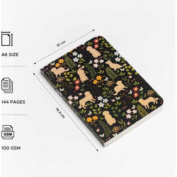 Factor Notes A6 Notebook Ruled | 90 Gsm | 160 Pages (Pawsome Flora)