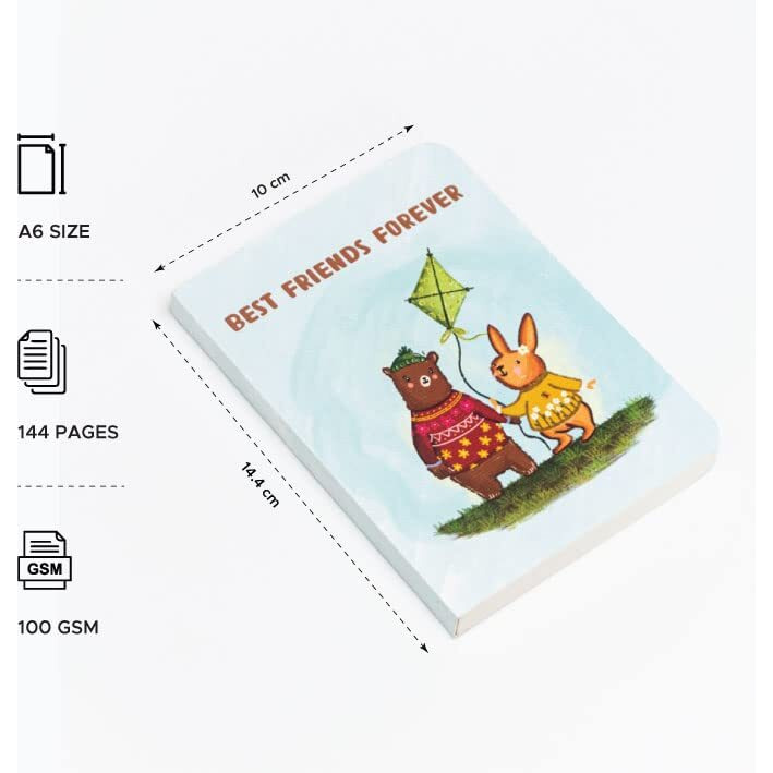 Factor Notes A6 Notebook Ruled | 90 Gsm | 160 Pages (Best Friends Forever)