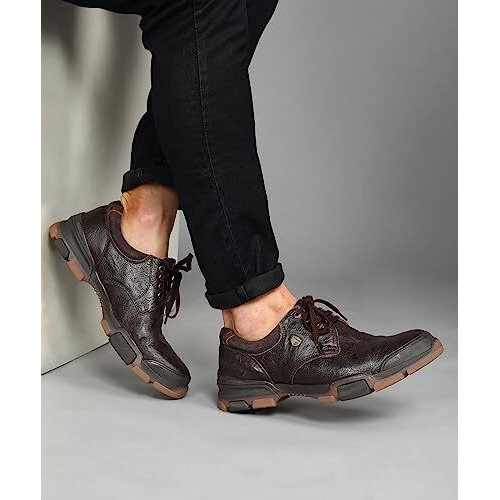 Buckaroo Anaiya Genuine Leather Brown Casual Shoes For Mens Size Uk 7