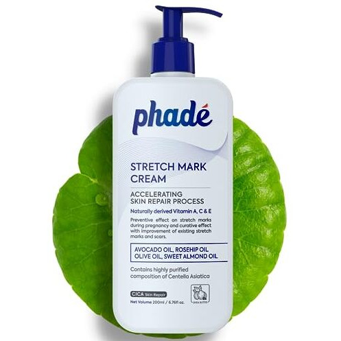 Phade Stretch Mark Cream For Pregnancy, Stretch Marks Cream For Women & Men With Cica I Stretch Mark Removal Cream Enriched With Shea Butter| | Scar Cream 200Ml