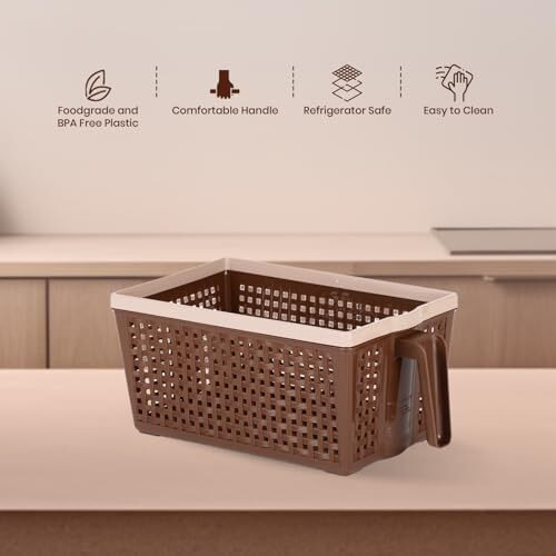 Nayasa Frill No. 1 Fruit Basket | 3 Litre | Veg Baskets For Storage In Kitchen | Food Basket For Kitchen | Chocolate