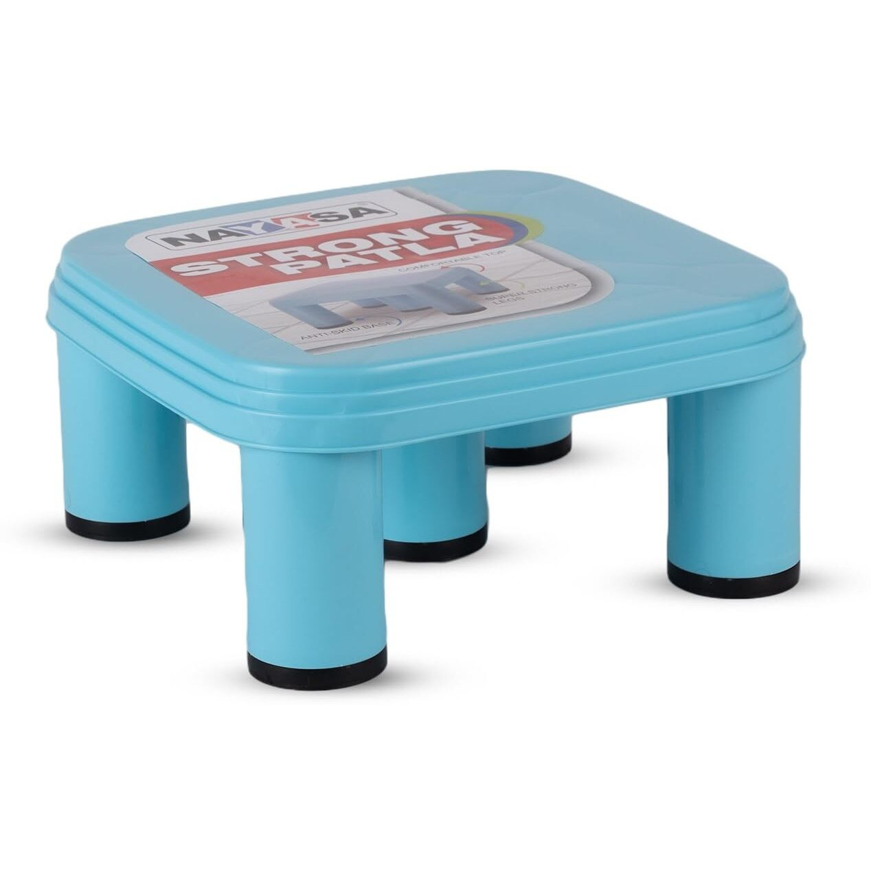 Nayasa Plastic Strong Patla| Durable Stool For Home | Light Weight Stool | Multipurpose Stool | Stool For Kitchen And Bathroom | No. 516 | Blue
