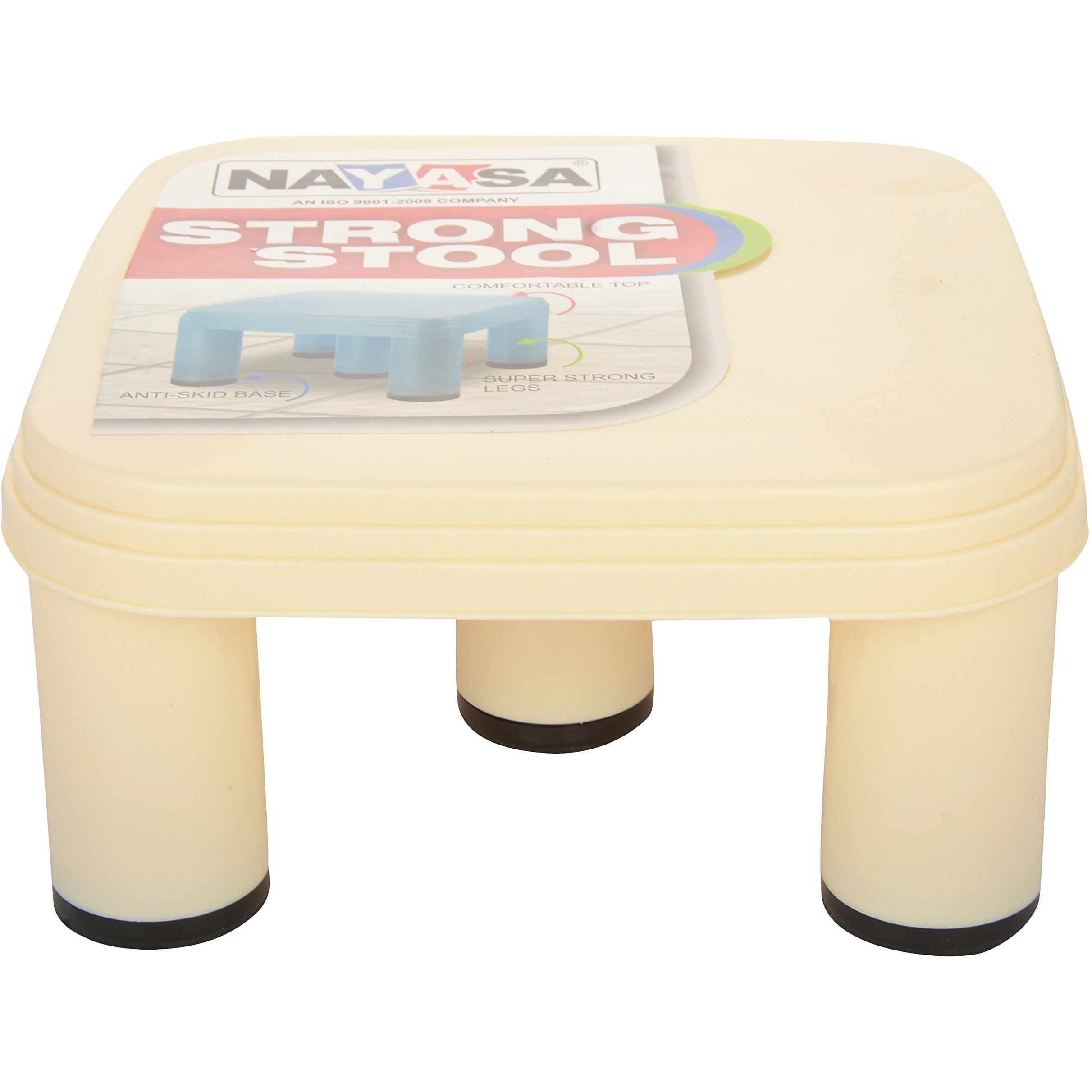Nayasa Strong Patla | Plastic Stool For Sittng | Light Weight & Stackable | Seating Stool For Home | Durable Stool For Home | Yellow (516)