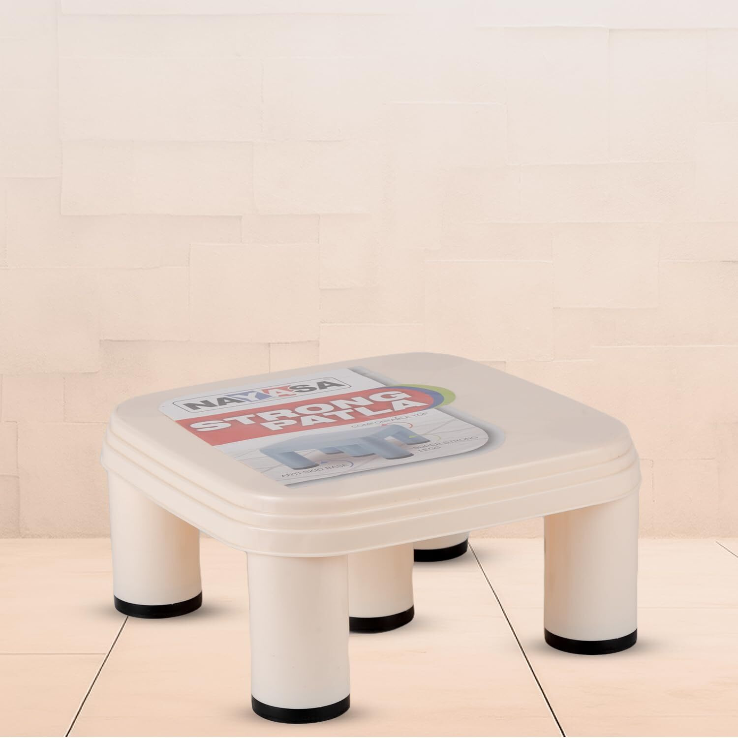 Nayasa Strong Patla | Plastic Stool For Sittng | Light Weight & Stackable | Seating Stool For Home | Durable Stool For Home | Yellow (516)