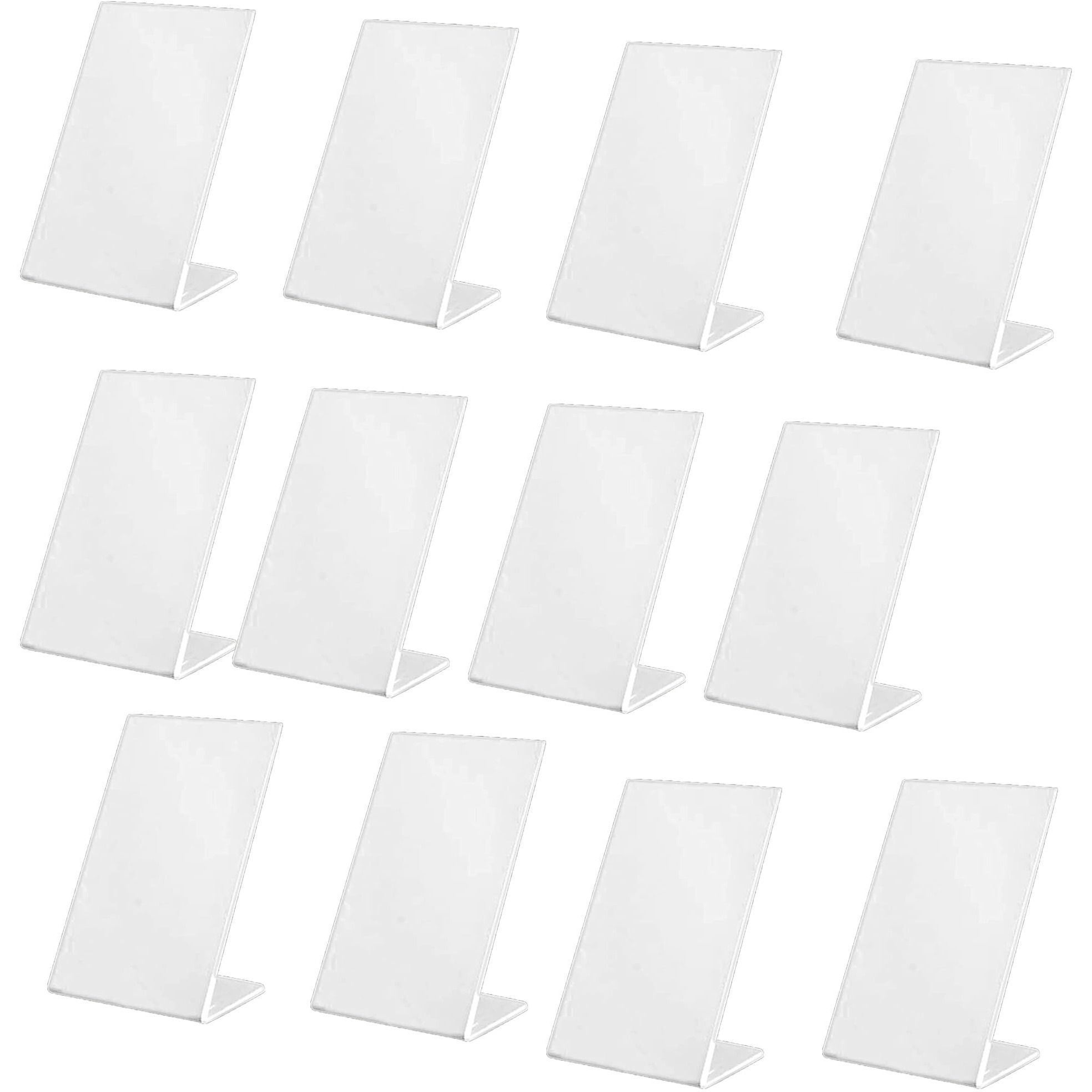 Shuban Acrylic Qr Bar Code Display Stand, Paper Stand, Perfect For Restaurants, Promotions, Photo Frames For Bhim, Phonepe, Google Pay Stand 4" X 6" (A6) (Pack Of 12)