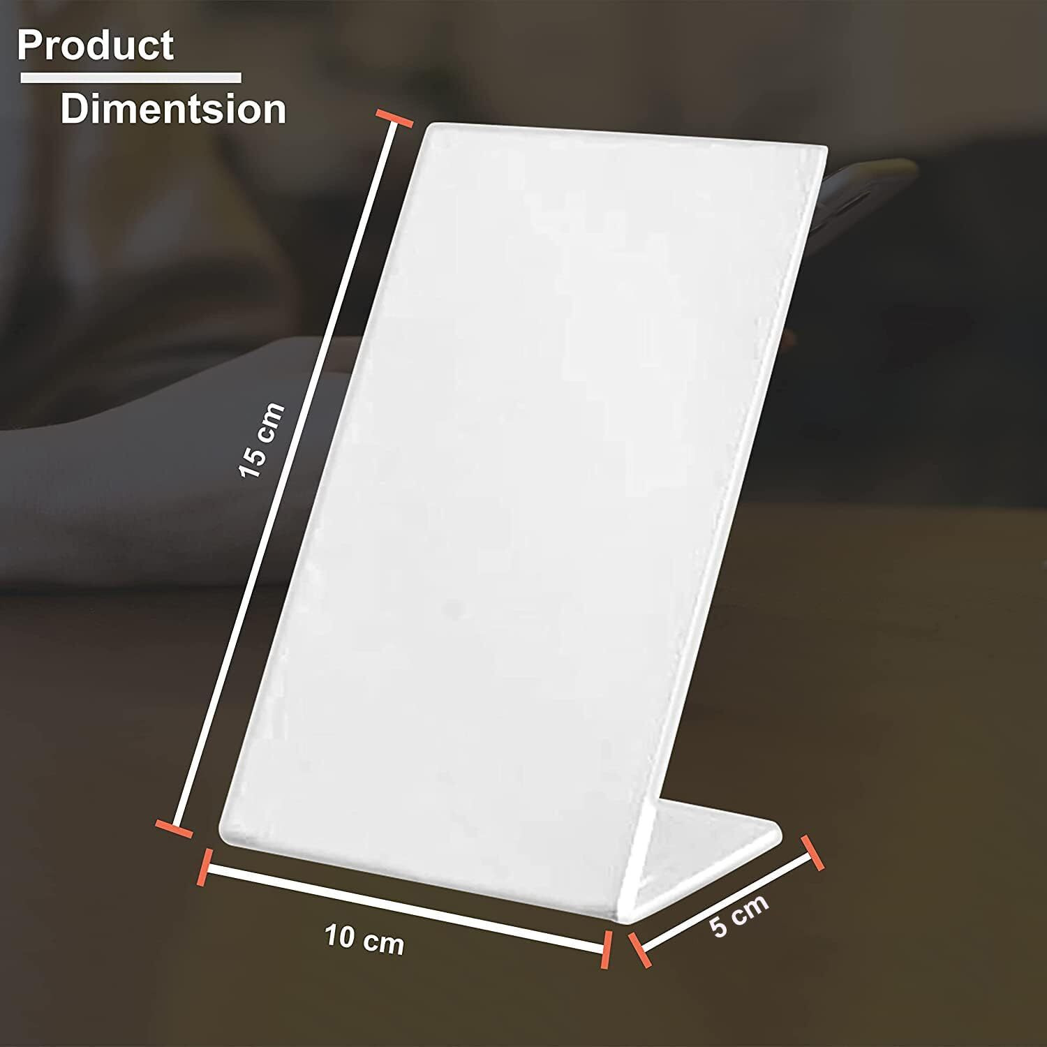 Shuban Acrylic Qr Bar Code Display Stand, Paper Stand, Perfect For Restaurants, Promotions, Photo Frames For Bhim, Phonepe, Google Pay Stand 4" X 6" (A6) (Pack Of 12)