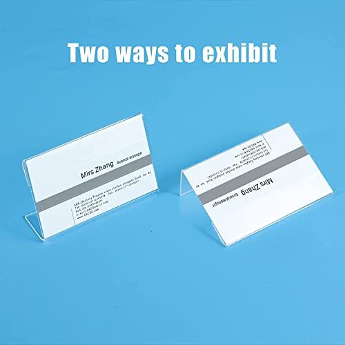 Shuban Acrylic Sign Holder L-Shape Acrylic Table Display Label Price Tag Name Card Holder Stands For School Office Counter Restaurants Supermarket (04X2.5 Inch - 100Pcs)