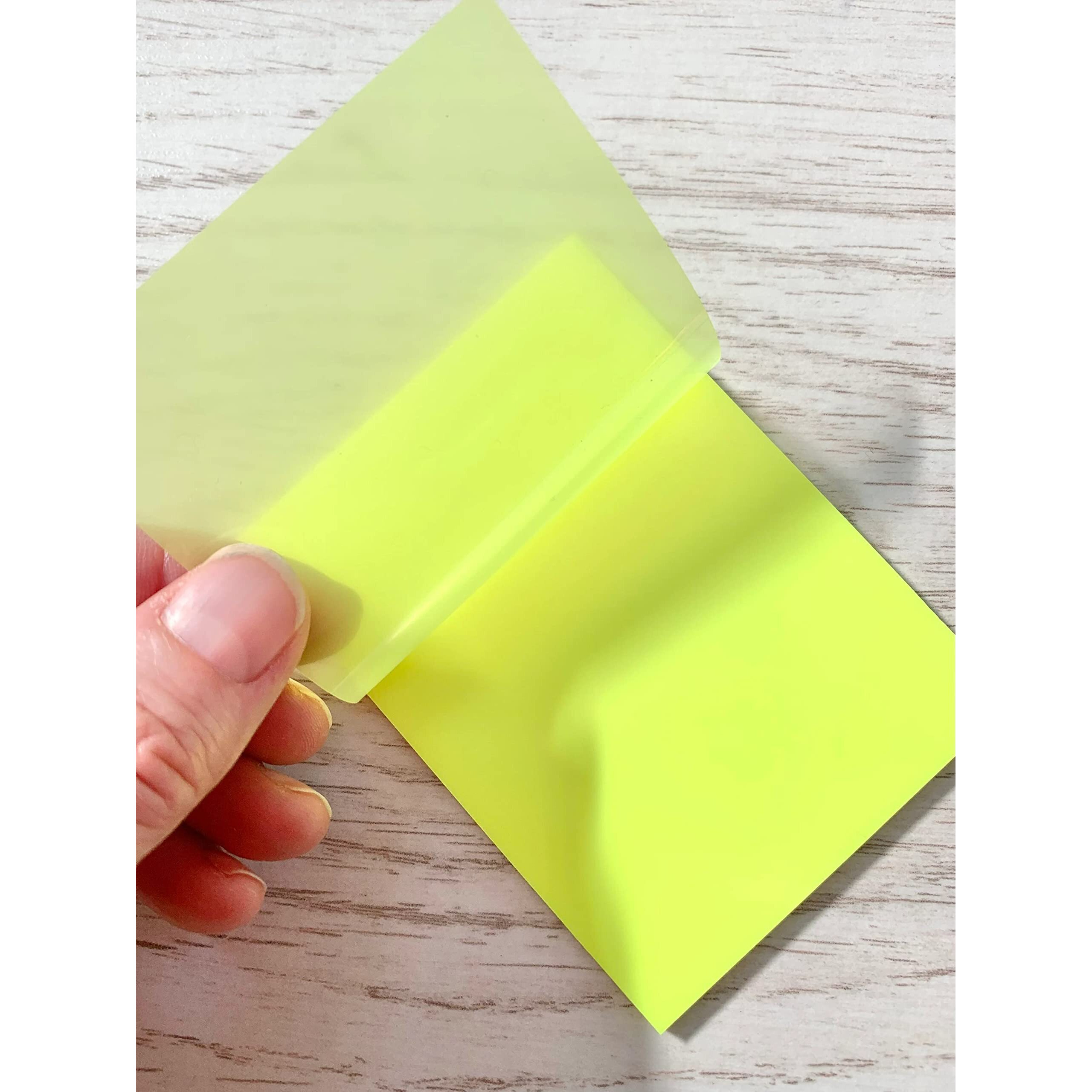 Aminit Transparent Sticky Notes Pastel Sticky Note Clear Self-Sticky Annotation, Waterproof Translucent Color Memo Pad For Office & School Pack 3
