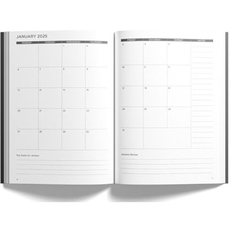 Lauret Blanc 2025 Dated Life Planner Diary, Daily, Weekly, Monthly Organizer, Habit, Fitness, Meal, Budget Tracker