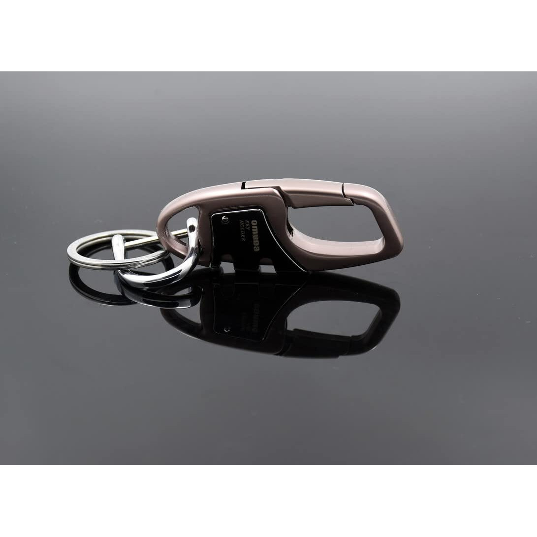 Omuda Stylish Hook Locking Silver Metal Carabiner Double Ring Hook Metal Key Chain For Men & Women