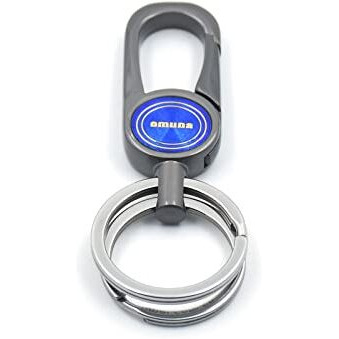 Omuda Stylish Hook Locking Silver Metal Carabiner Double Ring Hook Metal Key Chain For Men & Women