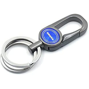 Omuda Stylish Hook Locking Silver Metal Carabiner Double Ring Hook Metal Key Chain For Men & Women