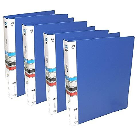 More Buy Plastic File Folder 2D Ring Binder A4 Size Tough & Durable Ring Binder Box Board File(Heavy Plastic (Blue - Pack Of - 8)