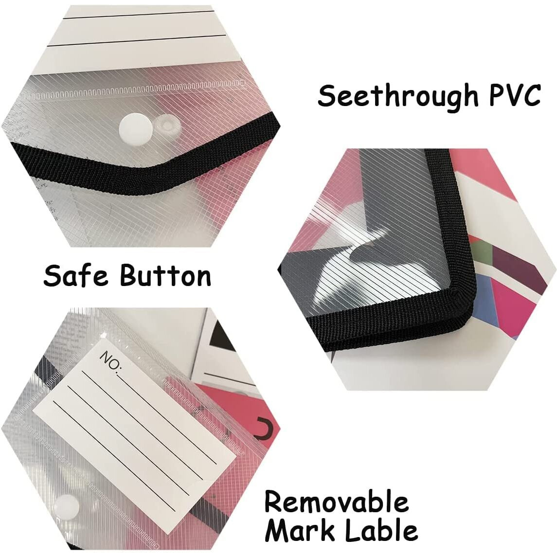 More Buy Document Holder Envelope Folder Bag File With Snap Button Transparent Plastic File For Certificates/Documents/Marksheet/Certificates (Size A4, Set Of 5)