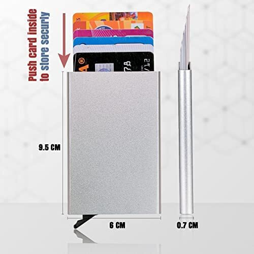 Stealodeal Silver Rfid Protected Aluminium Pop Up Unisex Card Holder