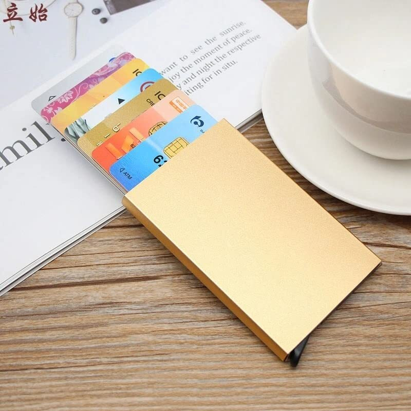 Stealodeal Metal Rfid Blocking Pop Up Credit Or Debit Card Holder Case For Men & Women