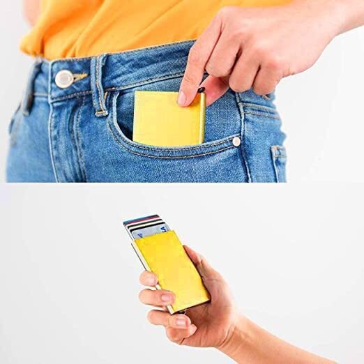 Stealodeal Metal Rfid Blocking Pop Up Credit Or Debit Card Holder Case For Men & Women
