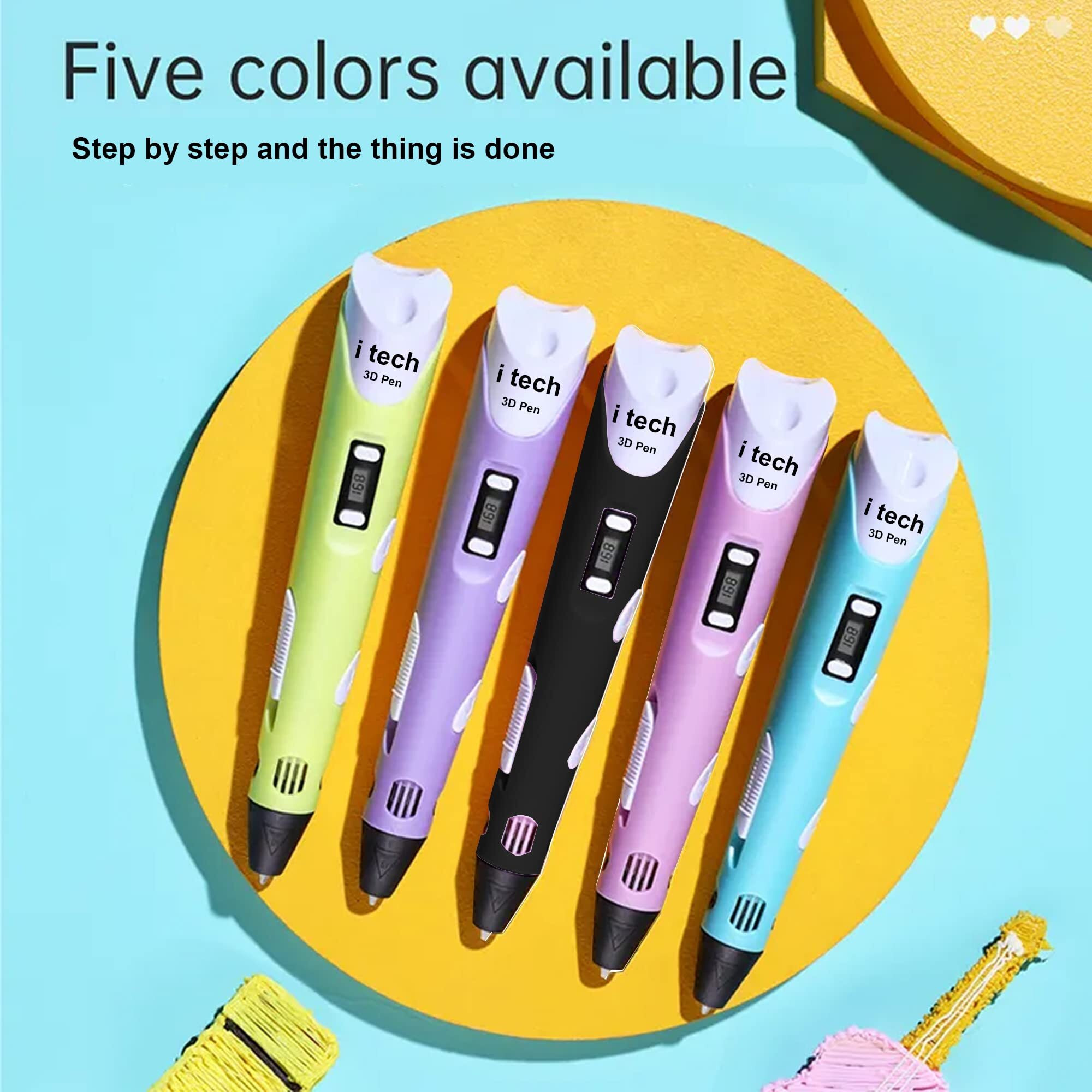 Wol3D Itech (Yellow) Magic 3D Pen For 3D Printing With Speed Control, Advanced Temperature Regulation, Oled Display & Ergonomic Design  Compatible With Variety Of Filaments For Creative Diy, Art.