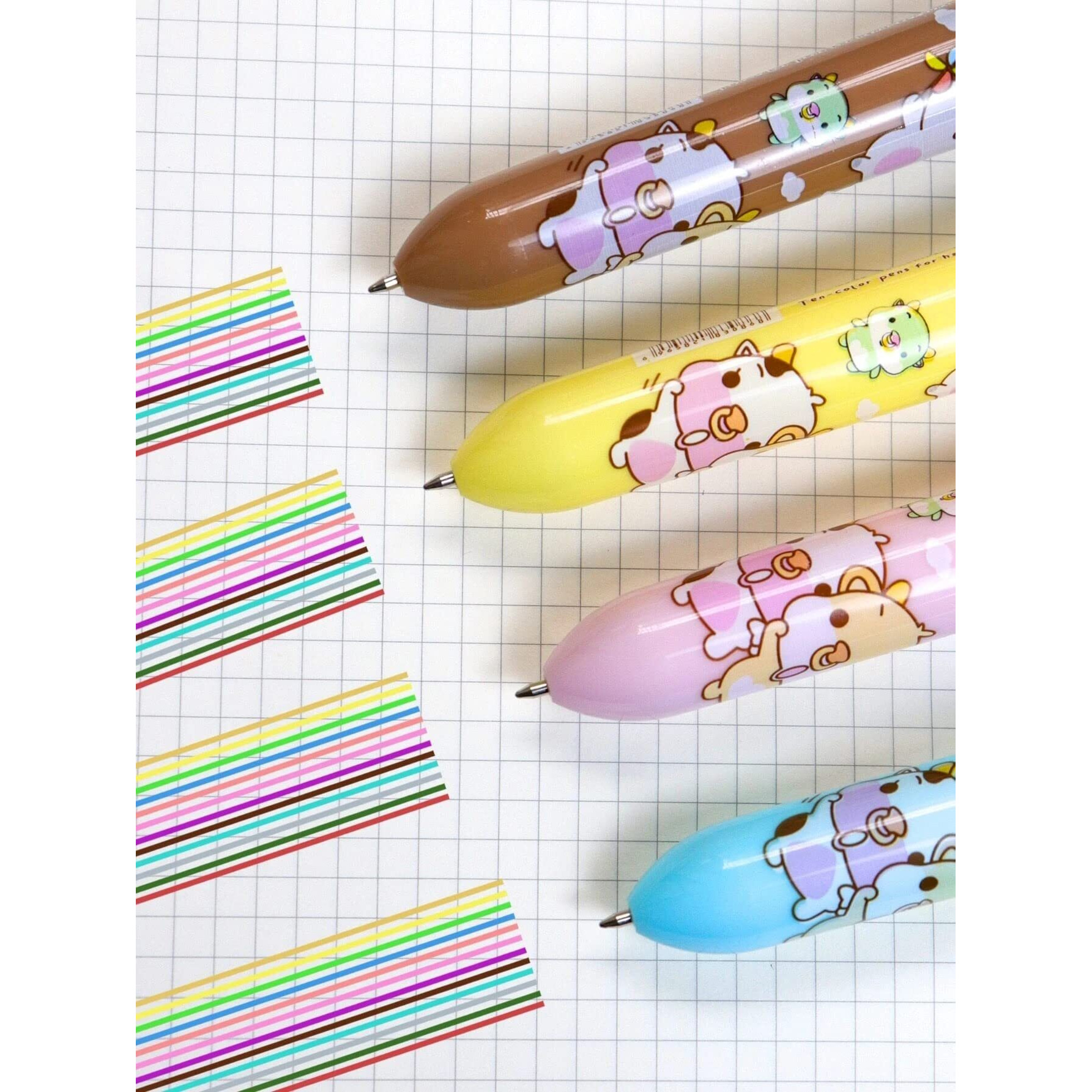 Funblast 10 In 1 Pens For Kids Ball Pen Set For School&Office-Cartoon Pen For Office,School Stationery Items For Kids-Stationery Kit,Stationery Set,Birthday Return Gift (Set Of 6),Blue