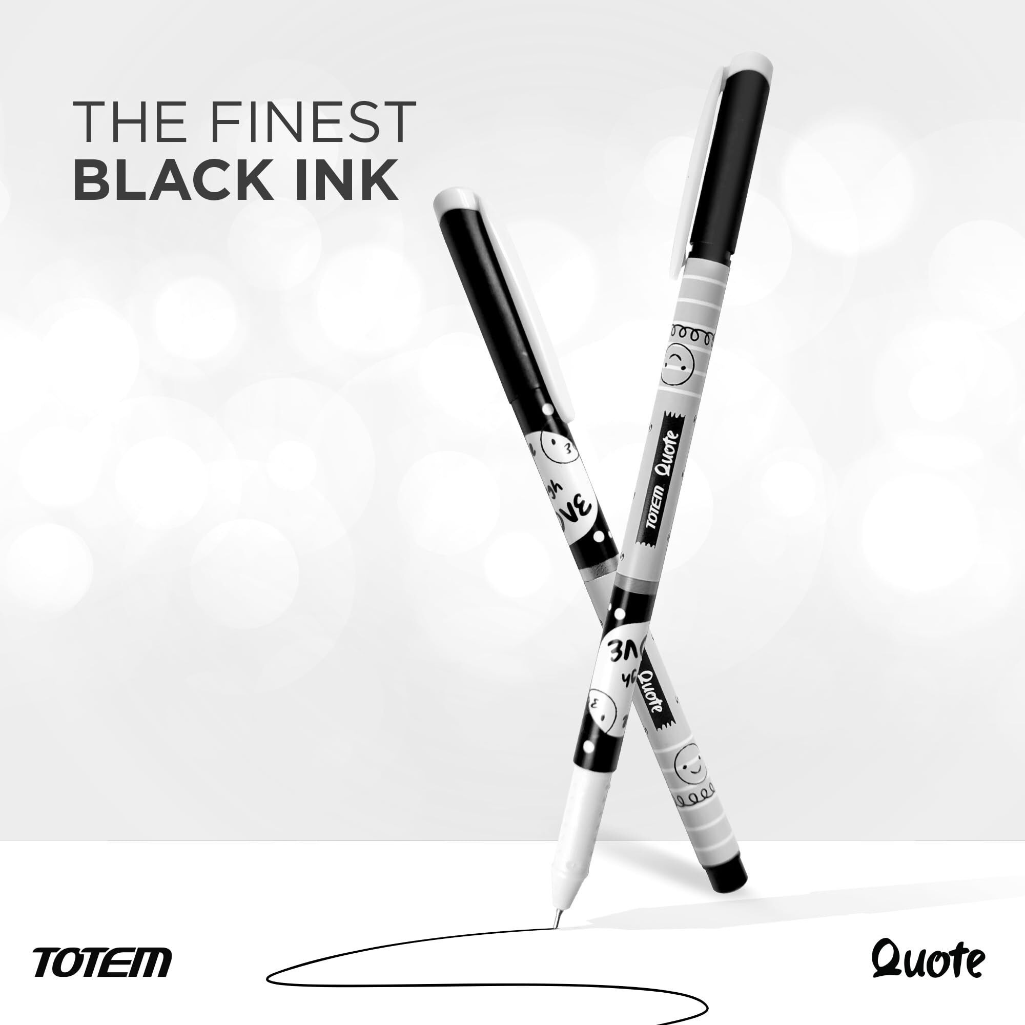 Totem Quote Ball Pens | 40 Pens (20 Blue Ink & 20 Black Ink) | Fragrance Ink | Gifts For Kids | Emoji Themed Body Colours | 0.7 Mm Tip | Pens For Writing | Perfect For Students | Stick Pen Set