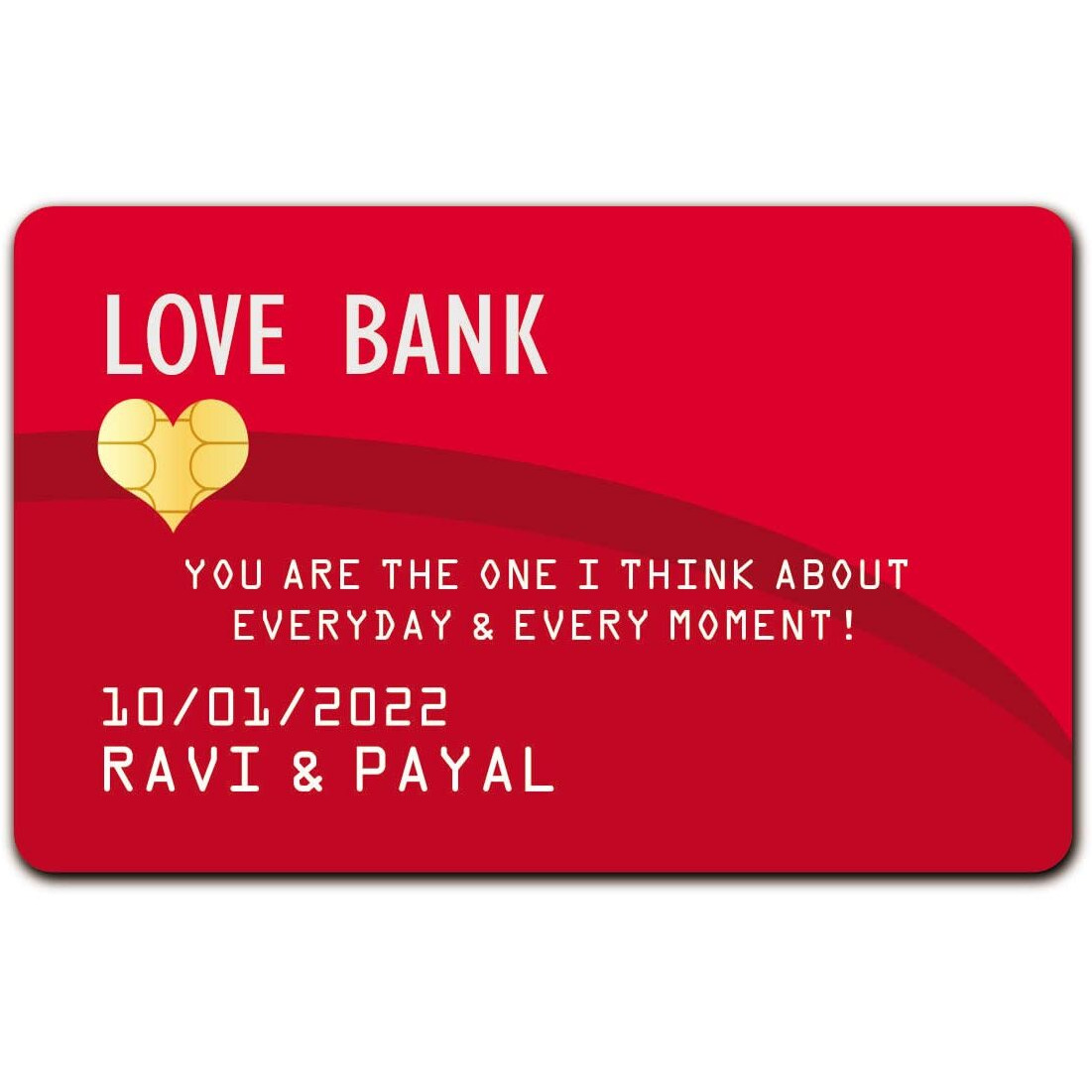 Exciting Lives - Personalised Credit Card Gift - Gift For Valentine's Day, Birthday, Wedding, Anniversary - For Husband, Wife, Boyfriend, Girlfriend - 8.5 X 5.3 Cm