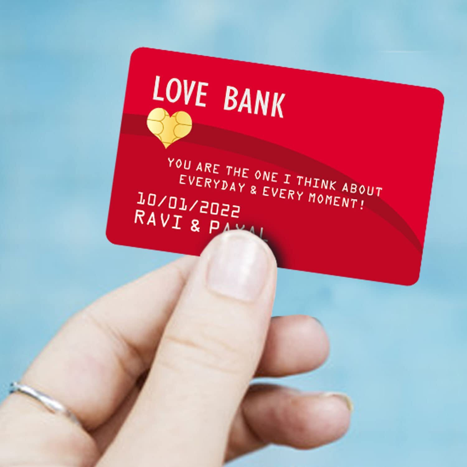 Exciting Lives - Personalised Credit Card Gift - Gift For Valentine's Day, Birthday, Wedding, Anniversary - For Husband, Wife, Boyfriend, Girlfriend - 8.5 X 5.3 Cm