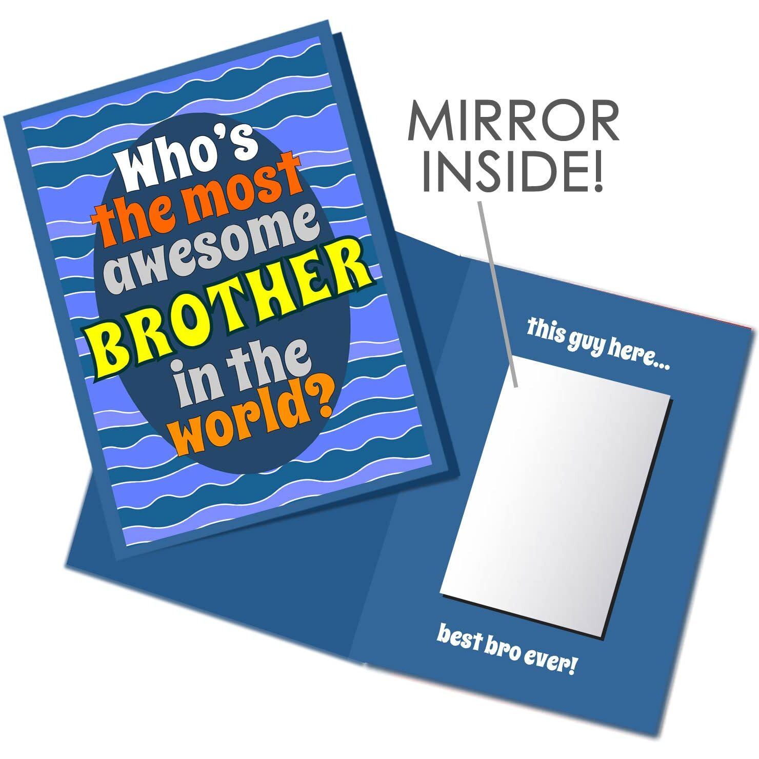 Exciting Lives - Most Awesome Brother Mirror Card - Gift For Raksha Bandhan, Birthday - For Brother, Cousin, Bhaiya - 1 Piece